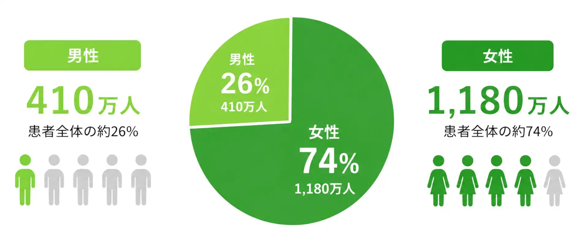 ※日本の40歳以上における骨粗しょう症の推計患者数（推計年：2015年）出典：公益財団法人骨粗鬆症財団（ROAD研究）